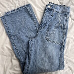 Madewell X Warm Wide Leg Jeans Size 25 Rigid Beacher Wash High Rise EUC No Belt